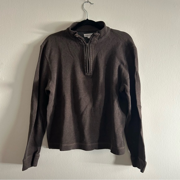 Calvin Klein Other - Calvin Klein Brown Quarter Zip Knit Sweater